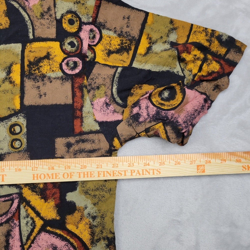 Sausalito Shirt Men‎ Large Tiki Batik Camp Lounge Luau Abstract Vintage USA Gene - Picture 6 of 6